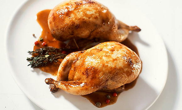 Cailles farcies au foie gras