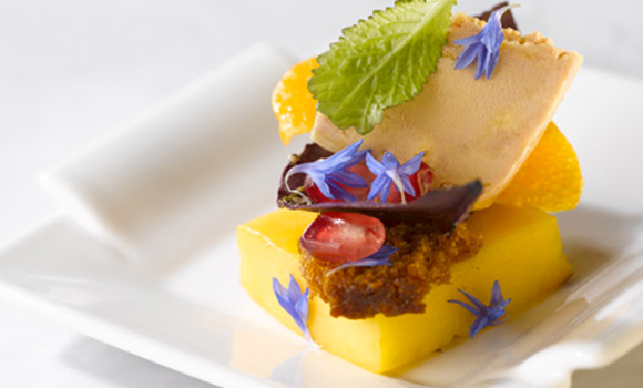 Pain d'epices à  la mangue et au foie gras