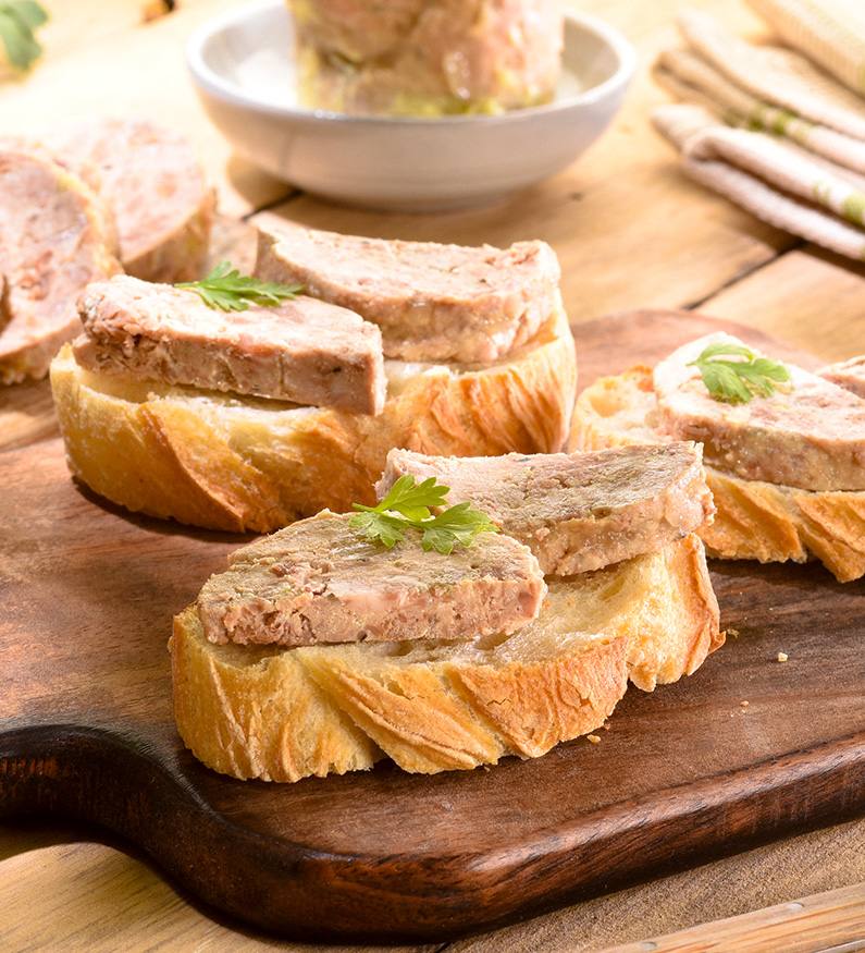 Terrine de canard au foie de canard 20% Bloc de foie gras de canard