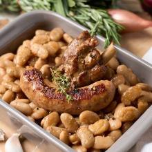 Cassoulet toulousain aux haricots Tarbais au manchon de canard confit