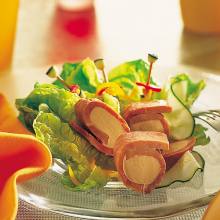 Flûteaux de jambon au foie de canard