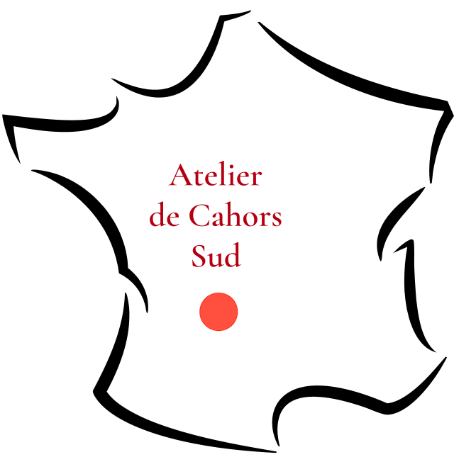 Carte de France situant l'Atelier de Cahors Sud