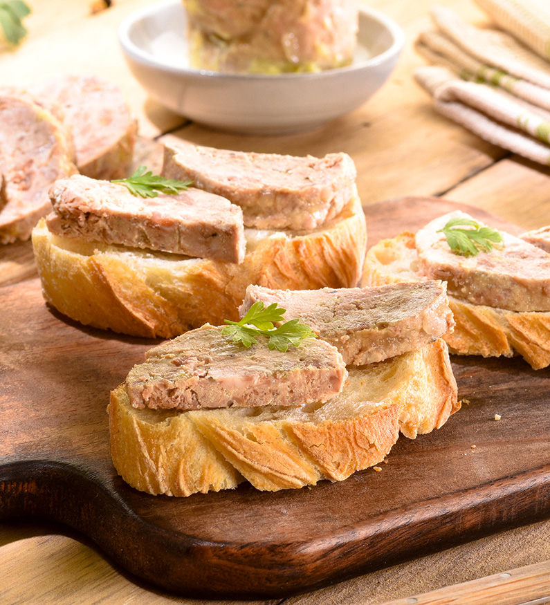 Terrine de canard au foie de canard 20% Bloc de foie gras de canard