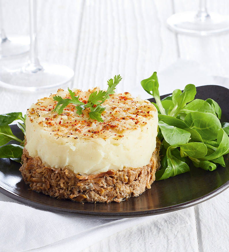 Parmentier gourmand au canard confit